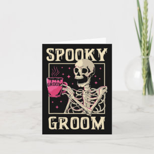 Spooky Groom Skeleton Halloween Wedding Bachelor P Karte