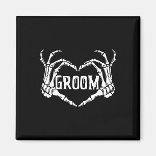 Spooky Groom Skeleton Hands Halloween Verlobung W Magnet
