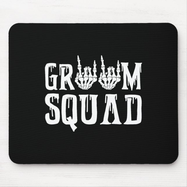 Spooky Groom Squad Gothic Wedween Bachel Mousepad (Vorne)