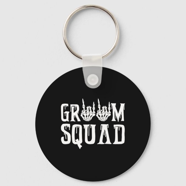 Spooky Groom Squad Gothic Wedween Bachel Schlüsselanhänger (Vorderseite)
