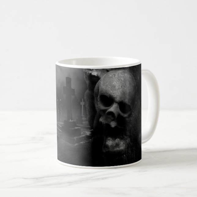 Spooky Gruesome Friedhof, Halloween Kaffeetasse (VorderseiteRechts)
