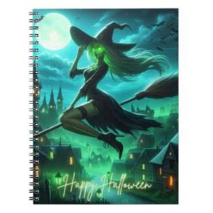 Spooky-grüne Aura Halloween-Hexe Notizblock