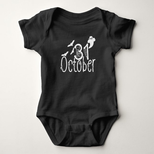 Spooky Halloween 31. Oktober Baby Strampler (Vorderseite)