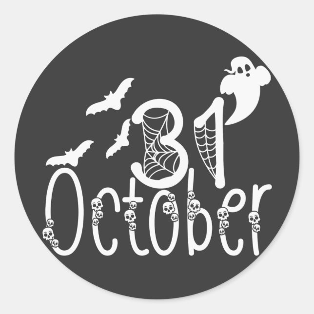 Spooky Halloween 31. Oktober Runder Aufkleber (Vorderseite)
