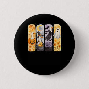 Spooky Halloween Albern-Gänse Pumpkin Ghost Lecker Button
