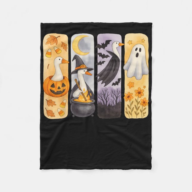 Spooky Halloween Albern-Gänse Pumpkin Ghost Lecker Fleecedecke (Vorderseite)
