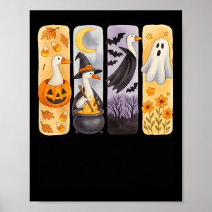 Spooky Halloween Albern-Gänse Pumpkin Ghost Lecker Poster