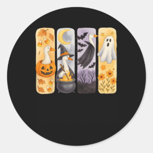 Spooky Halloween Albern-Gänse Pumpkin Ghost Lecker Runder Aufkleber