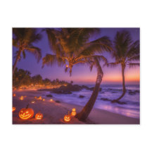 Spooky Halloween auf der Strandpostkarte