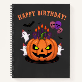 Spooky Halloween B-Tag Pumpkin Cake & Ghosts Notizbuch