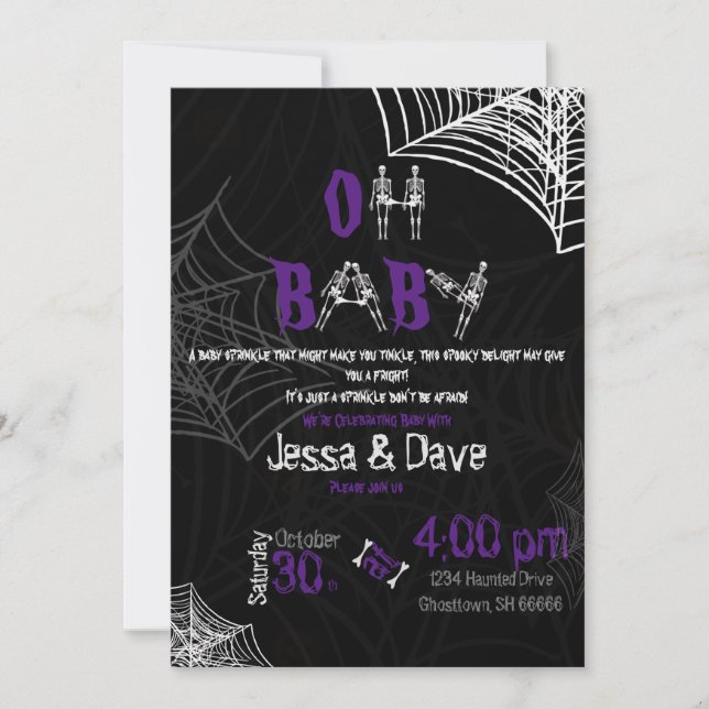 Spooky Halloween Baby Sprinkle  Einladung (Vorderseite)