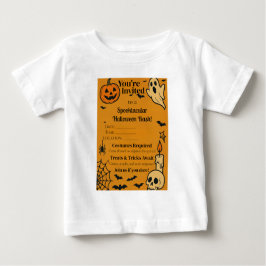 Spooky Halloween Bash Invite | Ghosts & Games Baby T-shirt