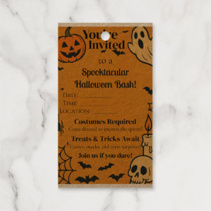Spooky Halloween Bash Invite Ghosts & Games Geschenkanhänger