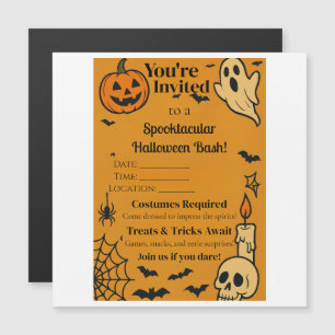 Spooky Halloween Bash Invite Ghosts & Games Magnetkarte