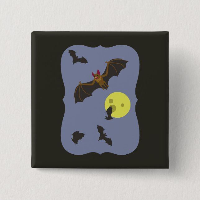 Spooky Halloween Bats Button (Vorderseite)