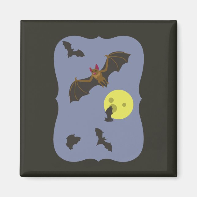 Spooky Halloween Bats Magnet (Vorne)
