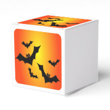 Spooky Halloween Bats Orange Sky