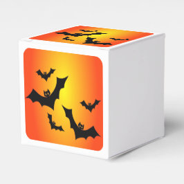 Spooky Halloween Bats Orange Sky Geschenkschachtel