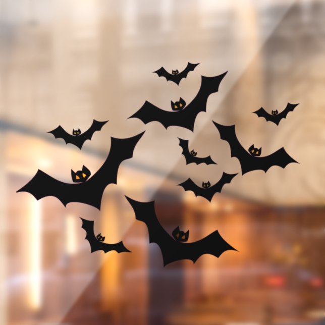 Spooky Halloween Black Bats Fensteraufkleber (Blatt 2)