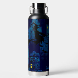 SPOOKY HALLOWEEN BLUE NIGHTTIME CITY SCENE TRINKFLASCHE