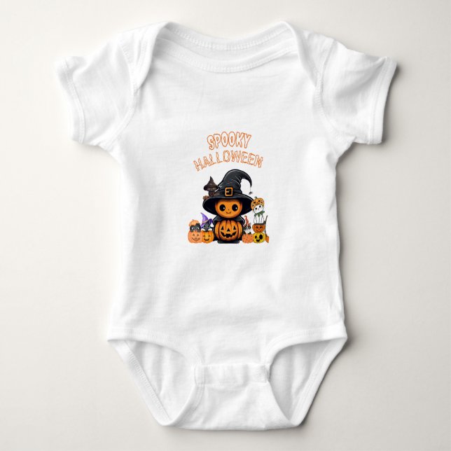 Spooky Halloween Body Baby Strampler (Vorderseite)