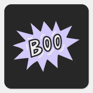 Spooky Halloween BOO Quadratischer Aufkleber