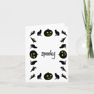 Spooky, Halloween Border Theme Card Karte