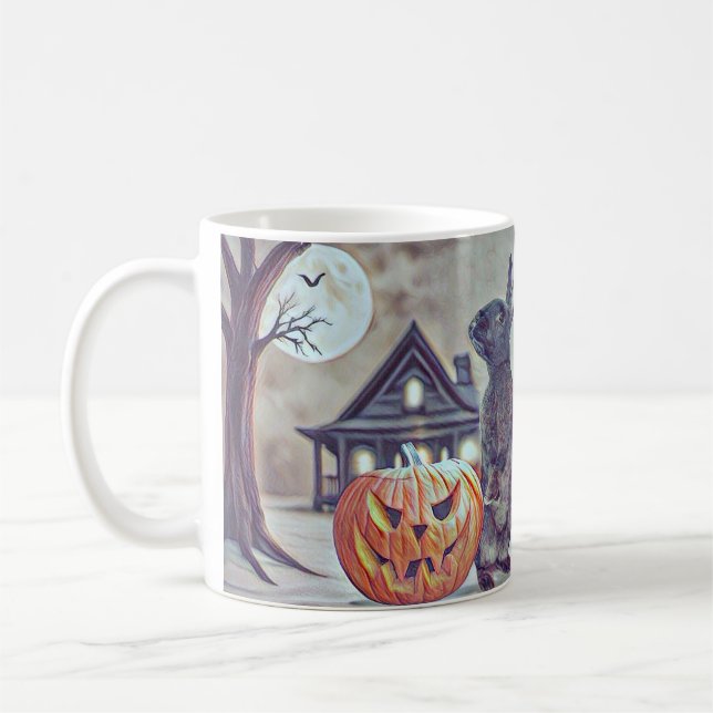 Spooky Halloween Bunny Rabbit Tasse (Links)