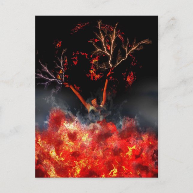 Spooky Halloween Burning Postkarte (Vorderseite)