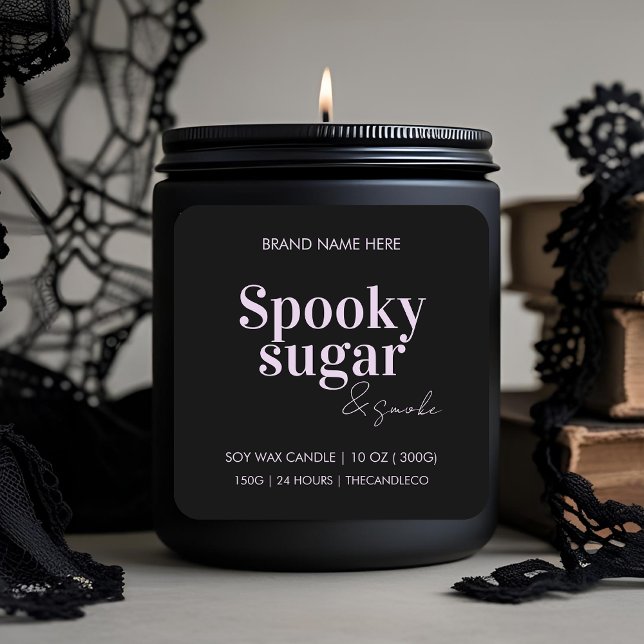 Spooky Halloween Candle Label | Custom Fall Candle Quadratischer Aufkleber (Von Creator hochgeladen)