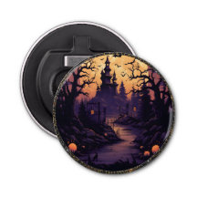 Spooky Halloween Castle Button Flasche Opener