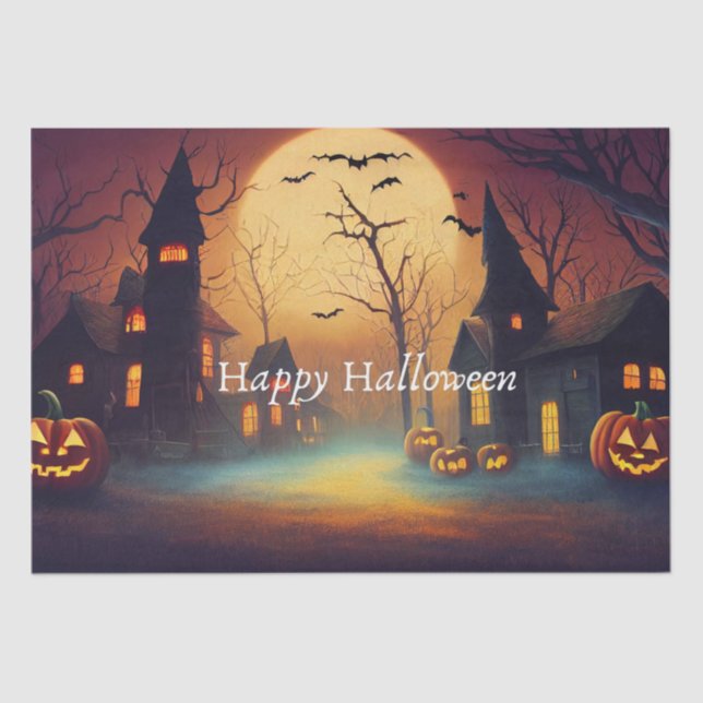 Spooky Halloween Castle Craft Seidenpapier (Vorderseite)