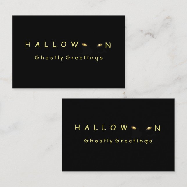 Spooky Halloween Cat Eyes Business Card Visitenkarte (Vorne/Hinten)