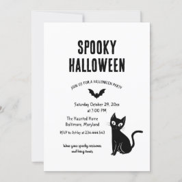 Spooky Halloween Cat Hexe Party Einladung