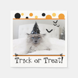Spooky Halloween Cat in Hexenhutpapier Napkin Serviette