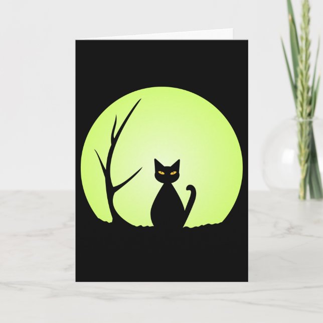 Spooky Halloween Cat Karte (Vorderseite)