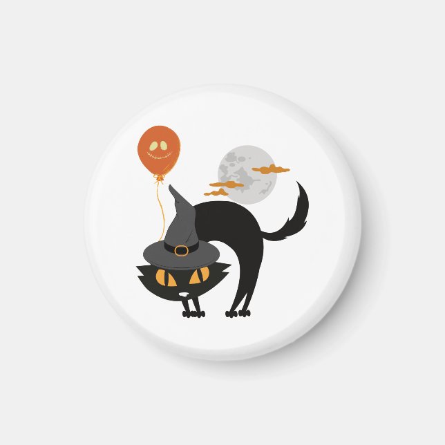 Spooky Halloween Cat Magnet (Vorne)
