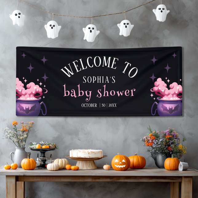 Spooky Halloween Cauldron Babydusche Empfang Banner (Von Creator hochgeladen)