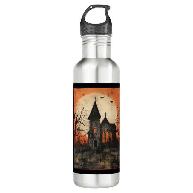 Spooky Halloween Church - Sticker 3 Edelstahlflasche (Vorderseite)