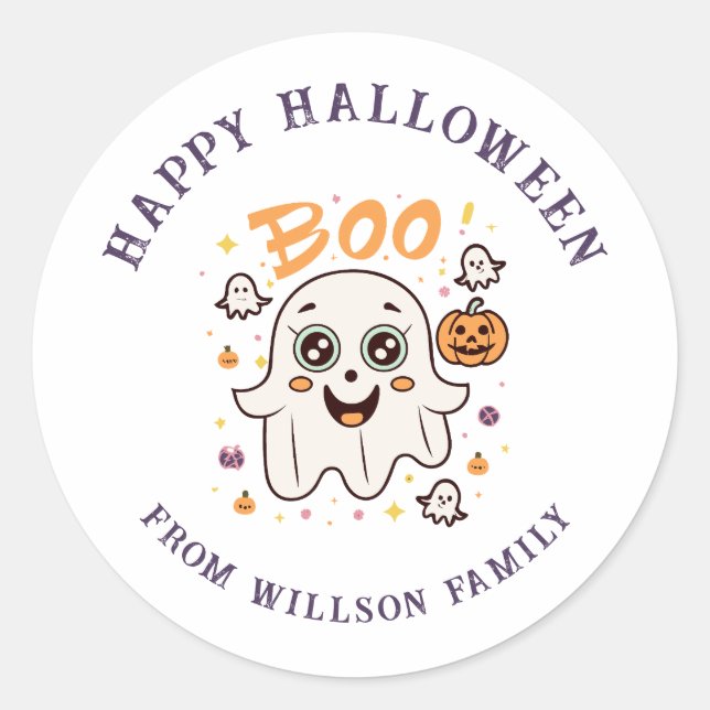 Spooky Halloween Classic Round Sticker (Vorderseite)