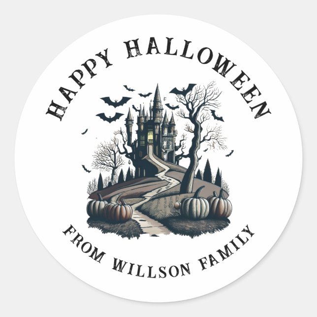 Spooky Halloween Classic Round Sticker (Vorderseite)