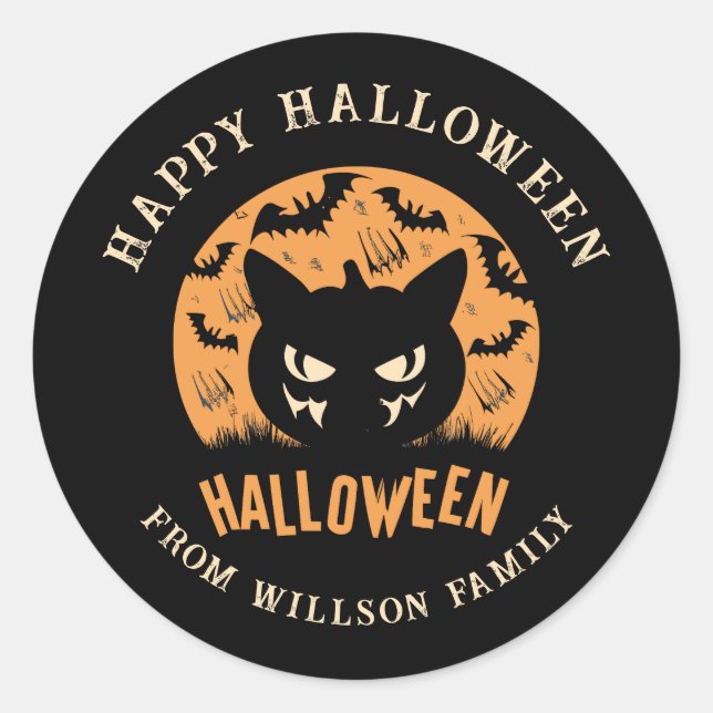 Spooky Halloween Classic Round Sticker (Vorderseite)