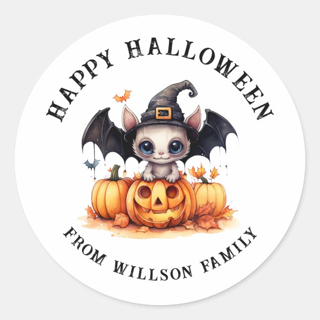 Spooky Halloween Classic Round Sticker (Vorderseite)