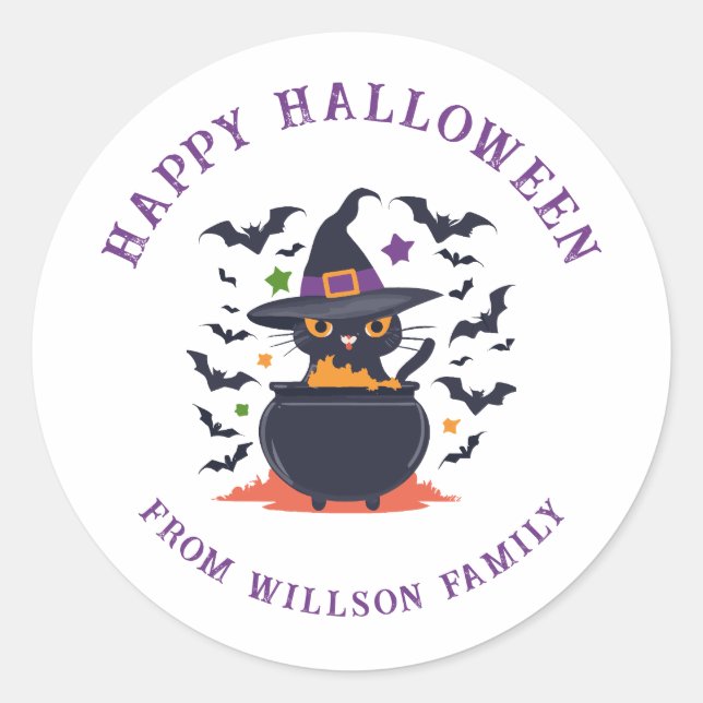 Spooky Halloween Classic Round Sticker (Vorderseite)