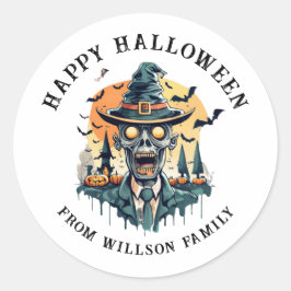 Spooky Halloween Classic Round Sticker