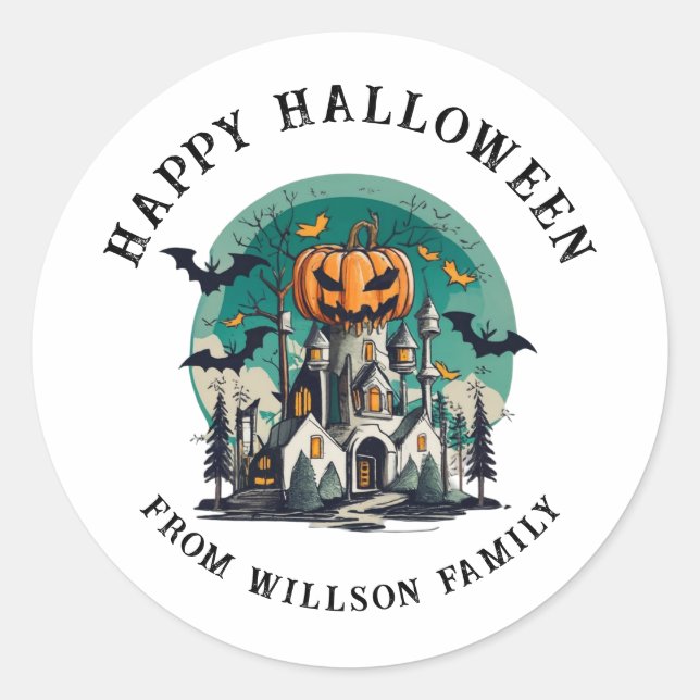 Spooky Halloween Classic Round Sticker (Vorderseite)