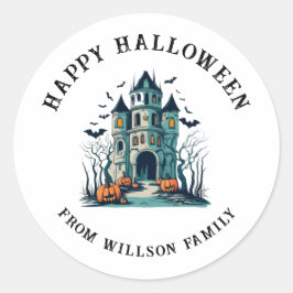 Spooky Halloween Classic Round Sticker