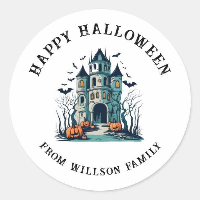Spooky Halloween Classic Round Sticker (Vorderseite)
