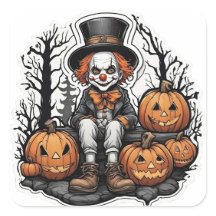 Spooky Halloween Clownsticker