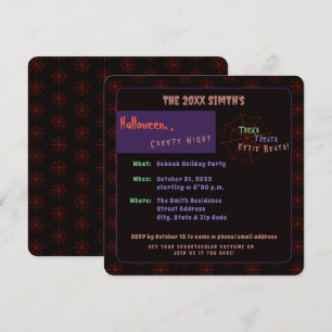 Spooky Halloween Cobweb Black Party Einladung